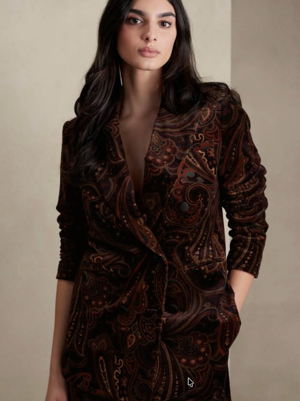Banana Republic velvet paisley blazer